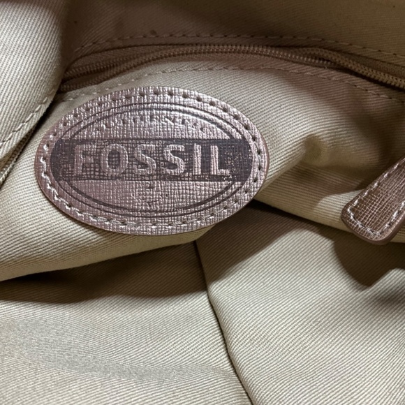 FOSSIL ‘Long Live Vintage’ Embossed Leather Crossbody Bag Tote Satchel - Picture 4 of 12